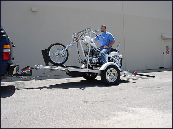Step 5 of loading a Chopper-Style motorcycle with Tilt-A-Hitch! Step 5 | Loading Motorcycle | Tilt-A-Hitch
