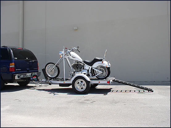 Step 6 of loading a Chopper-Style motorcycle with Tilt-A-Hitch! Step 6 | Loading Motorcycle | Tilt-A-Hitch